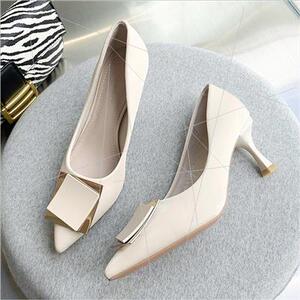 法式小高跟鞋女单鞋女冬020年新款细跟秋25cm黑色设众感小计气质