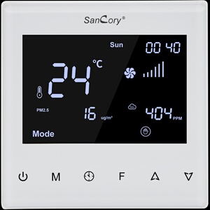 液晶数字显示新风智能系统开关控制面板温控器出风口家用恒温屏.