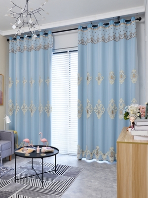 窗帘2021年新款双层布纱一体全套轻奢客厅卧室少女遮光窗纱定制.