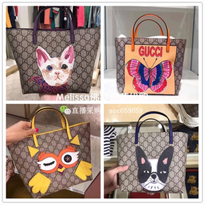 欧洲代购gucci/古奇tote猫头鹰儿童包蝴蝶结托特卡通手提购物女包
