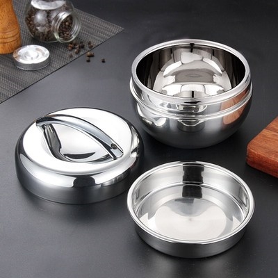 304不锈钢饭盒保温便当盒苹果型带盖碗大人上班族密封学生双层1人
