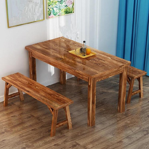 日本购f中式快餐店桌椅夜市吃饭主题餐厅组合板凳实木餐桌椅套装