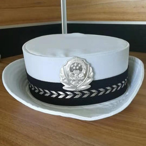 黑猫警长演出大盖帽男女儿童表演帽儿童白色 蓝色警察