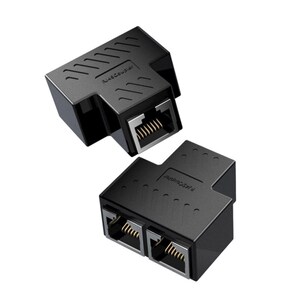 一拖二千兆网线分线器一分二同时上网水晶头转接宽带对接头 一对