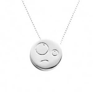 room1509闪亮的大白眼emoji项链原创设计师品牌首饰银饰.