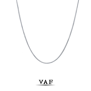 VAF链子925银气质时尚百搭素链男女钛钢锁骨链简约方形蛇骨链配饰