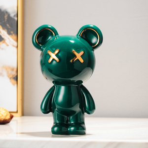 现代简约网红卡通暴力熊小摆件潮流娃娃公仔家居客厅创意礼物装饰