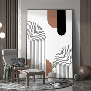 现代轻奢客厅卧室玄关装饰画线条抽象艺术极简背景墙壁竖版挂画