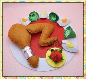 新款味鸡腿套餐鸡翅蛋草莓食u物免裁剪 包邮不织布手工布艺diy材