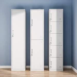 单门更衣柜铁皮单人员工柜阳台卧室夹缝储物收纳柜钢制小办公衣柜