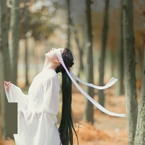 蒙眼丝带遮眼蒙眼睛的布条拍照古风绑手带头发汉服道具配饰长飘带