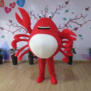 螃蟹卡通人偶服装定制海鲜动物玩偶服螃蟹行走表演服套装cos道具