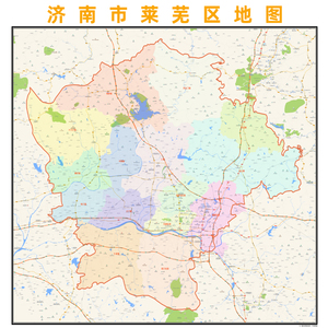 济南市莱芜区行政区划地图高清定制2021城市交通卫星办公室挂图