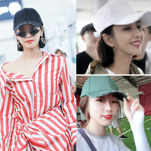 遮阳帽子女士鸭舌帽宋茜佟丽娅明星同款黑色棒球帽男夏季太阳帽潮