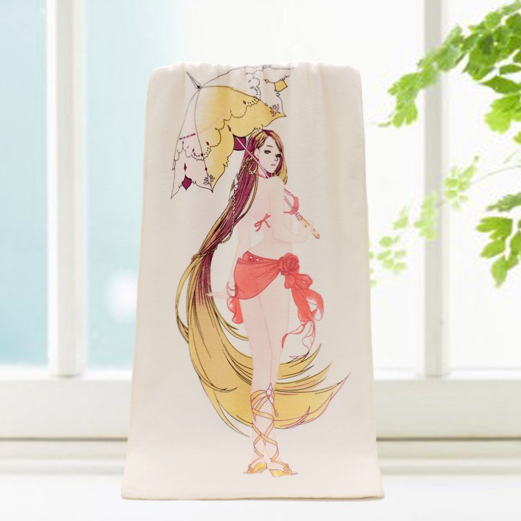 遇水变色毛巾二次元动漫挂画枕巾遇水脱衣服洗澡巾遇水消失毛巾