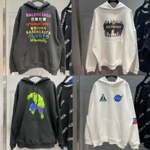 balenciaga巴黎世家卫衣男女人像乐队彩色语言绿巨人情侣连帽衫潮