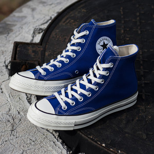 冬季1970s 7月新款湖蓝色高帮168509c日系匡威潜水蓝色低168514c