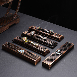 铜卧香炉祥云如玉家用室内线香炉檀香熏香炉镂空香盒茶道清香持久