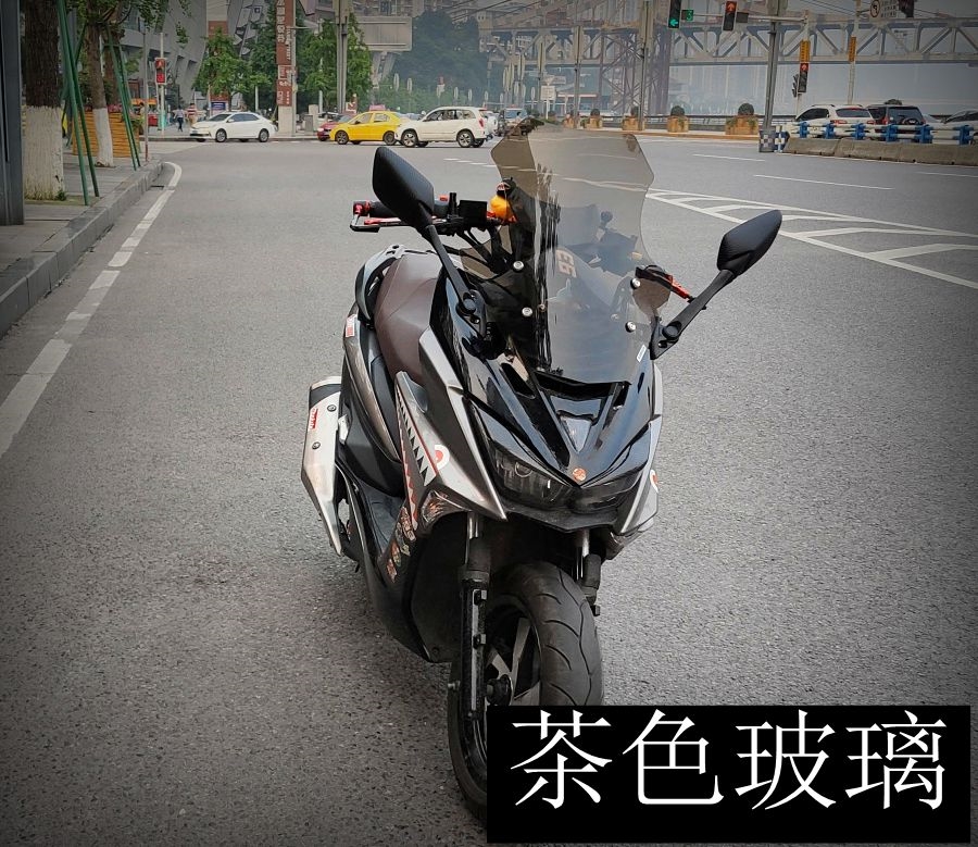 金城草蜢200改装挡风玻璃摩托车风挡后l视镜前移草猛尾架尾箱尾架