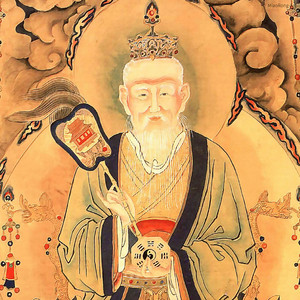 三清道祖神像挂画祖师画像道家供奉人物画道教装饰画三清像三联画