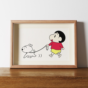 蜡笔小新挂画卡通日本动漫壁画卧室挂画客厅装饰画桌面摆画相框画