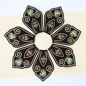 中国风清朝古代披肩云肩辅料披风戏服领子唱戏衣服装饰刺绣绣片.