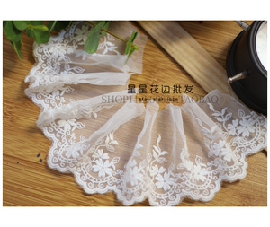 宽7.5cm精致日韩网纱蕾丝刺绣花边 DIY童装服饰拼接装饰缝纫辅料