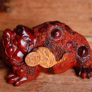 文玩金蟾葫芦手把件印度小叶紫檀木雕招财把玩物件男随身收藏送礼