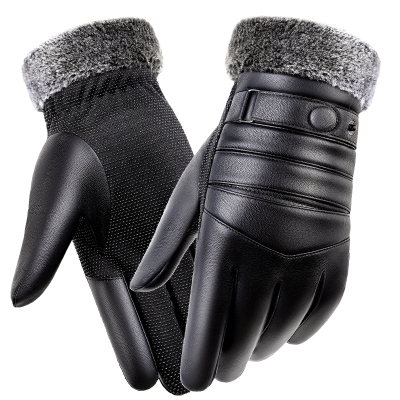 皮v手套男士冬季骑行加厚加绒加棉保暖防水触屏摩n托车户外骑车手