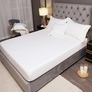 纯棉60支纯白色床笠单件席梦思床垫套罩五星酒店布草全棉床罩床套