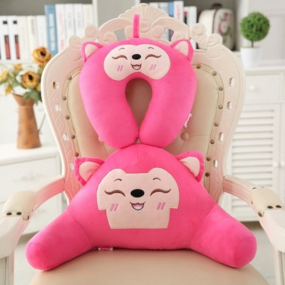 可爱卡通猫枕头u型枕旅行耳机u形抱枕颈椎护颈枕脖男z女生音乐m