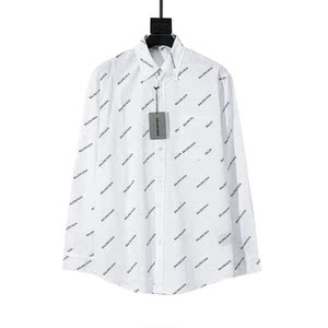 balenciaga巴黎世家 胸前口袋全身满印小字母 logo衬衫男女情侣款