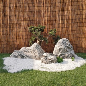 雪浪石切片组合造景庭院景观石大型假山石日式室内枯山水装饰石头