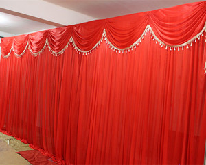 新款结婚婚礼婚庆道具背景纱幔舞台背景帷幔粉紫色布幔紫色纱幔