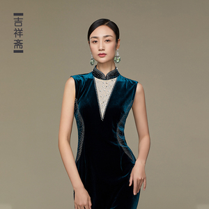 吉祥斋女装青丝暮雪旗袍桑蚕丝古典国风礼服聚会表演汉服专柜正品