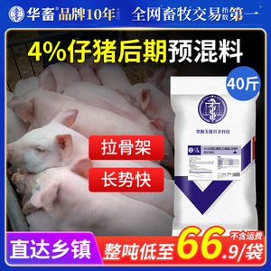 华畜4%仔猪预混料 猪饲料仔猪场用 促采食拉伸骨架促生长高赖氨酸