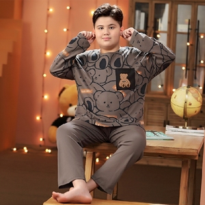 大胖童装男童内衣套装纯棉弹力儿童秋衣秋裤宽松胖孩睡衣加肥加