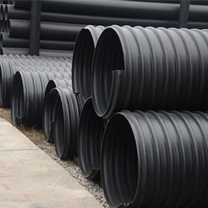 pe钢带增强螺纹波纹管dn900黑色排污排水管sn8波纹管销售