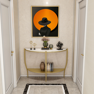 半圆玄关柜中式