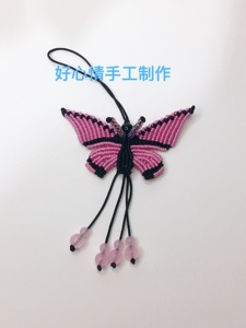 22好心情手工编绳中国结h艺玉线蝴蝶挂件手机链钥匙扣diy材料包a.