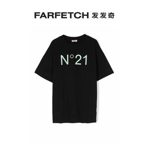 Nº21童装logo印花短袖T恤FARFETCH发发奇