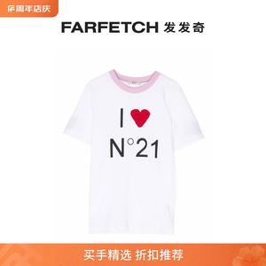 Nº21童装logo印花短袖T恤FARFETCH发发奇