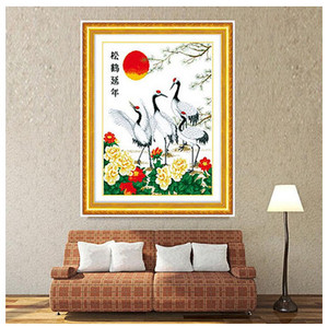 松鹤延年十字绣竖版