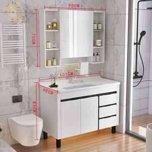 80洗脸池现代挂墙式成品50公分洗脸盆柜卫浴白色陶瓷日式洗漱一体