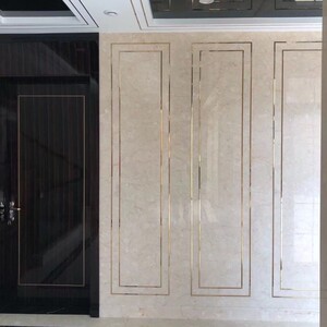 304钛金不锈钢t型条金属嵌条无缝焊接成型木门柜门框背景墙装饰条