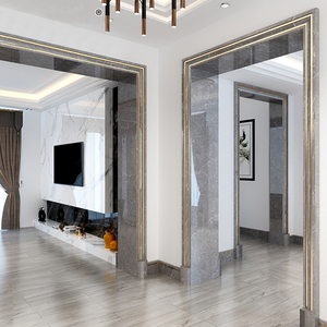 高级深灰垭口套包边阳台大理石门框门套人造石飘窗台面板线条定制