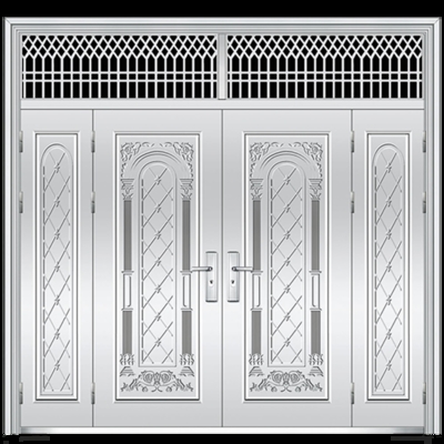 飞群304不锈钢门双四开大门阳台农村玻璃子母单门绣定制防盗加.