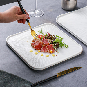 西餐餐盘牛排盘高级感北欧风格创意轻奢吃牛排的餐具盘子平盘方盘