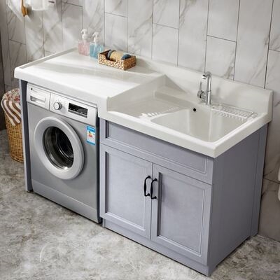 衣台高低美式家用太空铝阳光房阳台洗手q盆滚筒洗衣机柜组