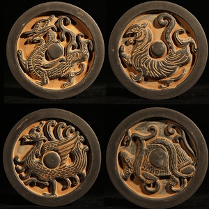 蝴蝶寒星淘宝汉代四神兽瓦当工艺品摆件家居装饰青龙白虎朱雀玄武